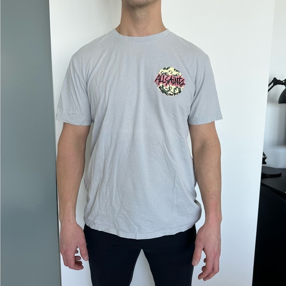 AllSaints Logo Printed Crew Neck T-Shirt - Picture 1 of 2